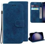 Ammeer Samsung Galaxy A10e/A20e için Kılıf, Retro Gül Çiçek Desenli Manyetik Kapaklı Folyo Telefon Kapağı Cüzdan PU Deri Çanta Standı Kart Yuvaları Tutucu - Mavi