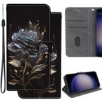 Ammeer Samsung Galaxy A5 2016 için Kılıf, Kapaklı Folyo Cüzdan Kapak PU Deri Kart Yuvalı Destek Çubuğu Özelliği Manyetik Kapatma - Siyah Gül