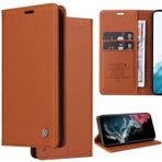 Ammeer Samsung Galaxy J7 Prime için Kılıf, Premium PU Deri Gizli Manyetik Adsorpsiyon Kapaklı Folyo Şık Kapak Cüzdan Kart Yuvaları Stand Fonksiyonu - Kahverengi