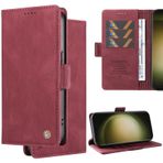 Ammeer Xiaomi Redmi 12C/Redmi 11A için Kılıf, Premium PU Deri Manyetik Kapatma Adsorpsiyon Darbeye Dayanıklı Kapaklı Cüzdan Kart Yuvaları Tutucu Stand - Şarap Kırmızısı