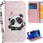 Ammeer Xiaomi Redmi Note 12 4G için Kılıf, 3D Manyetik Kapaklı Cüzdan Kapak PU Deri Destek Çubuğu Fatura Bölmesi Kart Yuvaları Bilek Kayışı - Aşk Panda