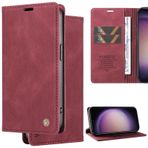 Ammeer Xiaomi Redmi Note 12 Turbo/Poco F5 için Kılıf, Premium PU Deri Gizli Manyetik Adsorpsiyon Darbeye Dayanıklı Kapaklı Cüzdan Kart Yuvaları Tutucu Stand - Şarap Kırmızısı