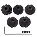 AMOGOT Metal Çelik M1 Pinyon Dişli Setleri 21T 22T 23T 24T 25T 5mm Şaft Motor Dişlileri 1/10 RC Fırçasız Fırça Motoru için Altıgen Anahtarlı