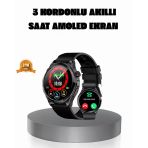 Amoled Ekranlı – 3 Kordonlu, Atış & Uyku Takipli Akıllı Saat