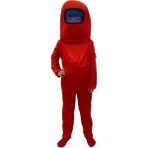 Among Us Cosplay Uzaylı Astronot Kostümü Kırmızı - 8 - 9 Yaş