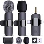 AMOOX iPhone Kamera Canlı Akış için Kablosuz Yaka Mikrofon, Vloglama, Kablosuz Çok Yönlü Klipsli Mikrofon, Röportaj Video Podcast Vlog YouTube için Tak Çalıştır Mikrofon