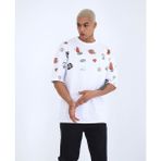 Amor Man Büyük Beden Özel Tasarım Minimal Magnet Baskılı Pamuk Oversize Erkek T-Shırt - 8XL - Beyaz