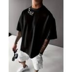 Amor Man Büyük Beden Özel Tasarım New York Cıty Baskılı Oversize Sokak Modası Erkek Battal T-Shırt - Siyah - 5XL