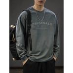 Amor Man Büyük Beden Özel Tasarım Orıgınals Baskılı %100 Pamuk Yuvarlak Yaka Trend Erkek Sweatshırt - Antrasit - 9XL