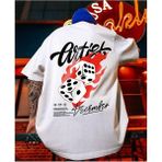 Amor Man Büyük Beden Özel Tasarım Zar Baskılı Battal Ter Tutmaz Erkek Yazlık T-Shirt - Beyaz - XL