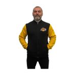 Amor Man Kolej Yaka Los Angeles Lakers Baskılı 4 Iplik Çok Kalın Pamuk Yeni Trend Erkek Günlük Mont - Siyah - Sarı - 2XL