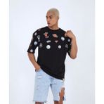 Amor Man Özel Tasarım Bisiklet Yaka Minimal Magnet Baskılı Pamuk Oversize Erkek T-Shırt - XS - Siyah