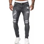 Amor Man Özel Tasarım Çoklu Yırtık Detaylı Likralı Slim Fit Yazlık Slim Fit Marjinal Erkek Jeans Kot Pantolon - 31 - Gri