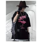 Amor Man Pembe Bulut Dijital Baskili %100 Pamuk Oversize Özel Tasarim Erkek T-Shirt - XL - Beyaz