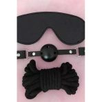 Amora Secret Gözlük Ağız Topu İp Üçlü Deri Harness Set