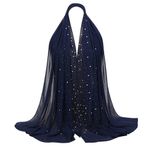 Amorar Müslüman kadın başörtüsü şal baş örtüsü İslami baş örtüsü yumuşak maksi şal türban bandana pashminas şapka İslam yüz örtüsü boyun fuları kemo kep şal şifon 75 x 180 cm