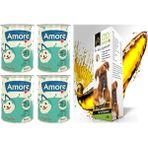 Amore 4x400 gr Puppy Kuzu Etli Yavru Köpek Konservesi + Omegavitpro 100 ml Somon Balık Yağı