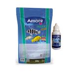 Amore Cichlid Green Granules 860Gr Easy-Doypack Green Algae Spirulina Akvaryum Balık Yemi Ve Contra Blue