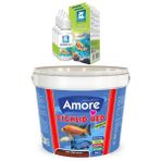 Amore Cichlid Red Granül 3kg Granül Kova Balık Yemi 44-Protein, 3 adet Bacteria Plus Bakteri Kültürü