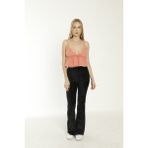 Amore Kadın Giyim Askılı Crop Bluz - XS - Somon