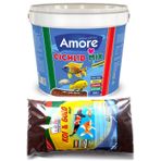 Amore Malawi Ciklet Mix 3kg Kova, Gold Mix 860g Poşet Japon Balığı Yemi