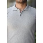 Amorluxe Erkek Kısa Kollu Yakalı Tişört - Gri - XL
