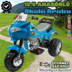 Amortisörlü Akülü Turbo Goway Motosiklet Mavi - Aliş Goway Motorsiklet 12 Volt Akülü Motor - Aliş Go Way Motor