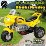 Amortisörlü Akülü Turbo Goway Motosiklet Sarı - Aliş Goway Motorsiklet 12 Volt Akülü Motor - Aliş Go Way Motor