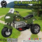 Amortisörlü Akülü Turbo Goway Motosiklet Yeşil - Aliş Goway Motorsiklet 12 Volt Akülü Motor - Aliş Go Way Motor