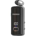 Amorus Fıneblue F580 Gelen Çağrı, Titreşim, Güç Ekranlı Tek Kulaklı Kablolu Iş Yaka Kulaklığı Kablosuz Bluetooth Kulaklık - Siyah (Yurt Dışından)