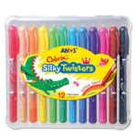 Amos Silky Twisters 12 Renk Üçü Bir Arada Jel Tipi Mum Boya