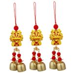 Amosfun 1 Takım Ejderha Yılı Altın Şanslı Rüzgar Çanı Kolye Çanlar Dekorasyon Çelenk Ağaç Masa Zili Yılbaşı Hediyesi Noel Hediyesi Çan Asılı Kolye Bahar Şenlikli Süslemeleri Plastik 3 Adet