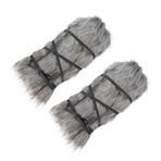 Amosfun 2 Adet Sahte Kürk Viking Bacak Isıtıcıları Ortaçağ Botları İçin Kabarık Rahat Bacak Sargıları Viking Cosplay Bacak Isıtıcıları Kış Viking Kostüm Aksesuarları (40cm)