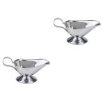 Amosfun 2 Sos Tabağı Paslanmaz Çelik Tabak Yemek Sos Teknesi Tepsi Tas Çeşni Kabı Daldırma Sos Kaseleri Meze Hamur Tatlısı Çelik Sos Tabağı Tencere Baharat Daldırma Kabı Dökün Tedarik