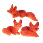 Amosfun 3 Adet Küçük Tilki Süsü Minyatür Tilki Süsler Terrarium Crafts Aksesuarları Mini Tilki Figürinleri Ev Dekorasyonu Peri Garden Fox Heykeli Çim Yard Fox Heykelcik Orange Reçine