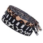 Amosfun 3 çift spor ayakkabısı, düz bağcık, hayvan desenli, zebra leopar inek bağcığı, elastik spor ayakkabı bağcığı, spor ayakkabı, çizme için aksesuar