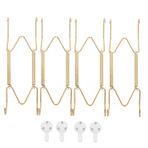 Amosfun 3 Set Yaylı Duvar Plaka Askısı Metal Altın Kaplama 6 İnç Görünmez Kancalar Duvar Dekoru Için 4 Adet*3