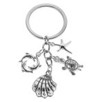 Amosfun Yaratıcı Alaşım Deniz Kaplumbağası Anahtarlık Yunus Kaplumbağa Kabuğu Metal Sevimli Anahtarlık Araba Anahtarları Sırt Çantası Çanta Kolye Anahtar Charms Ev Çocuklar Erkekler