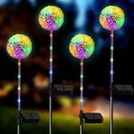 Amouhom Bahçe için solar lamba, 4 adet LED solar lamba, dış mekan için, IP65 su geçirmez, yol aydınlatması, bahçe lambaları, teras, basamaklar, merdivenler, avlu ve Noel dekorasyonu için