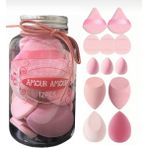 Amour Amour 12 Parça Kavanoz Kutulu Makyaj Sünger Seti - Pembe