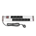 AMP Connect 19" 2U 10'lu Fransız UPS On/Off Anahtarlı Kabinet Grup Prizi