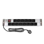 AMP CONNECT 19" 2U 14'lü Fransız UPS On/Off Anahtarlı Kabinet Grup Prizi (PDU)-16A