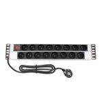 AMP CONNECT 19" 2U 16'lı Fransız UPS On/Off Anahtarlı Kabinet Grup Prizi (PDU)-16A