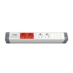 AMP CONNECT Alüminyum Profil Yatay Donatılmış Brotik 2 UPS Prizi 2 Şebeke Prizi 2 CAT3 Telefon veya CAT5 – CAT6 Data Prizi