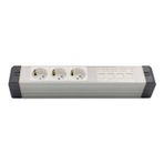 AMP CONNECT Alüminyum Profil Yatay Donatılmış Brotik 3'lİ Blok Priz + 4 CAT3 Telefon veya CAT5 – CAT6 Data Prizi