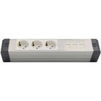 Amp Yatay Donatılmış Alüminyum Brotik 3'li Blok Priz + 3 Cat3 Telefon Veya Cat5 Cat11 Data Prizi