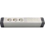 Amp Yatay Donatılmış Alüminyum Brotik 3'li Blok Priz + 4 Cat3 Telefon Veya Cat5 – CAT12 Data Prizi