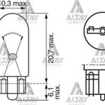 Ampül Eco 12V 5W W5W Büyük Dipsiz Gösterge Ampülü T10 (Oem No:1987302819)