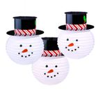 Amscan 241317 - Kardan adam fener seti, 3 adet, boyut 24,1 cm, kağıt, Snowman, Noel, yılbaşı için