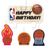 amscan NBA Resmi Wilson Doğum Günü Mum Seti - 1 Büyük ve 3 Küçük Mum | Basketbol Taraftarı Partisi Kutlama Aksesuarı